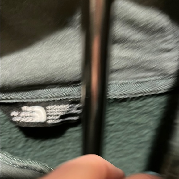 The North Face Forest Green Hoodie with Purple Logo - Picture 2 of 8